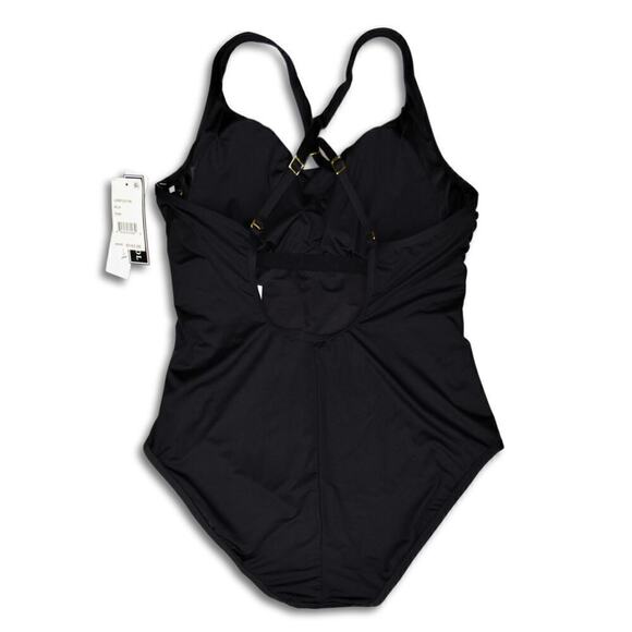 New! La Blanca Women's Plus Tummy Control Lace Up Sides One-piece Swimsuit - Picture 5 of 5